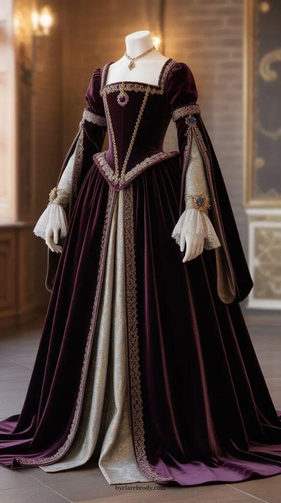 Vintage Women'S Formal Wear - Abito da ballo viola duchessa vintage,