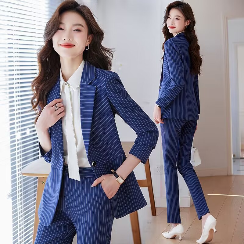 Abito a righe blu da donna 202 - Women'S Formal Wear Stores recensione e prezzo